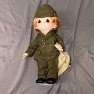Precious Moments Soldier Doll in Green Uniform